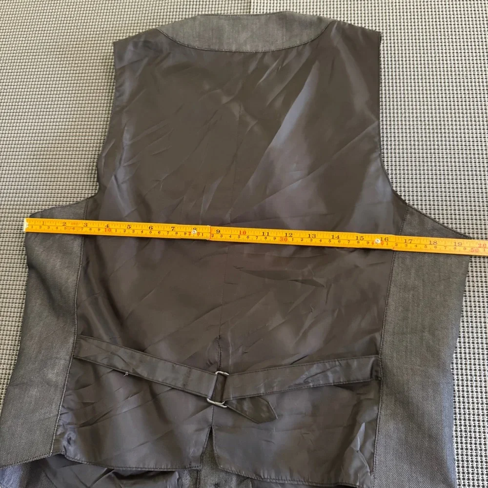 Rock & Republic Mens Charcoal Gray Button Front Waistcoat Vest Size M